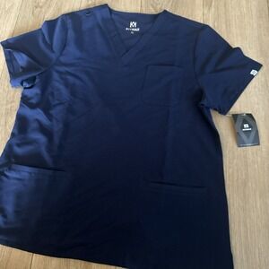 Kitmaz‎ Women's Scrub Top Navy Blue Pockets Medical Size XL NEW